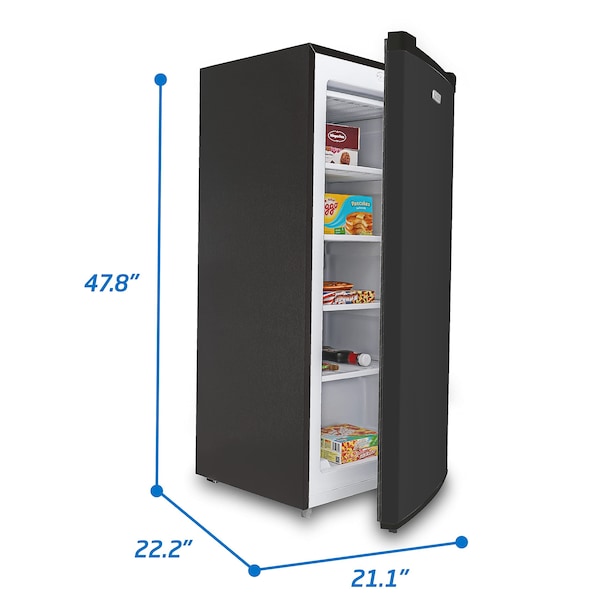 Upright Freezer, Stand Up Freezer 5 Cu Ft With Reversible Door, Black